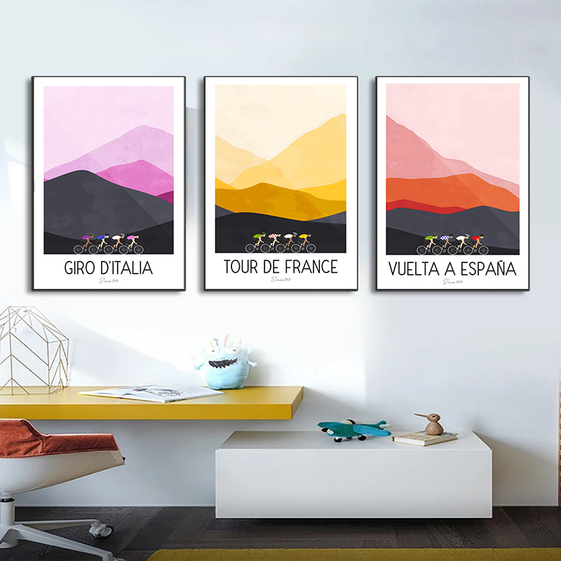 Mountain Biking France - Plakat na płótnie z rowerami górskimi
