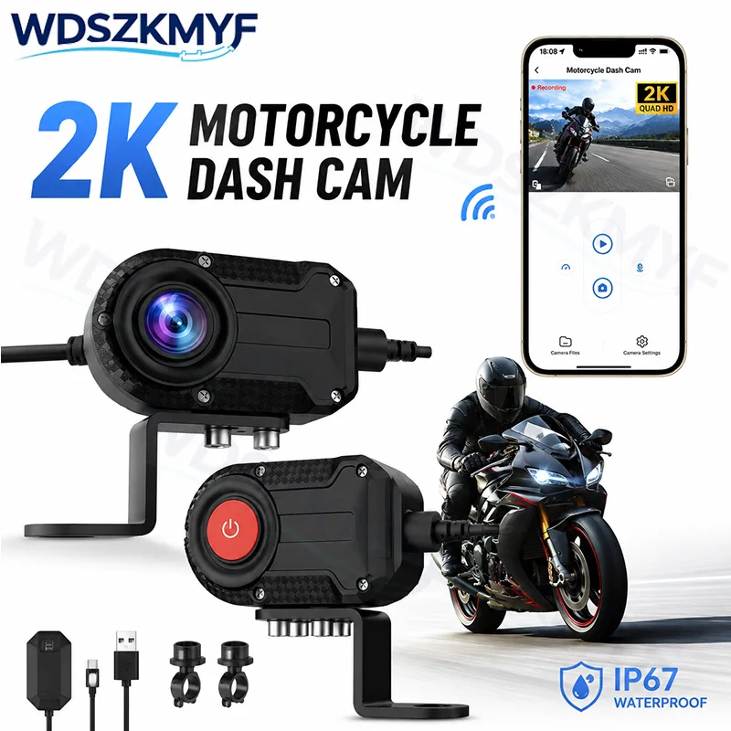 Mountain Biking Images - Kamera motocyklowa WiFi 2K HD, wodoodporna
