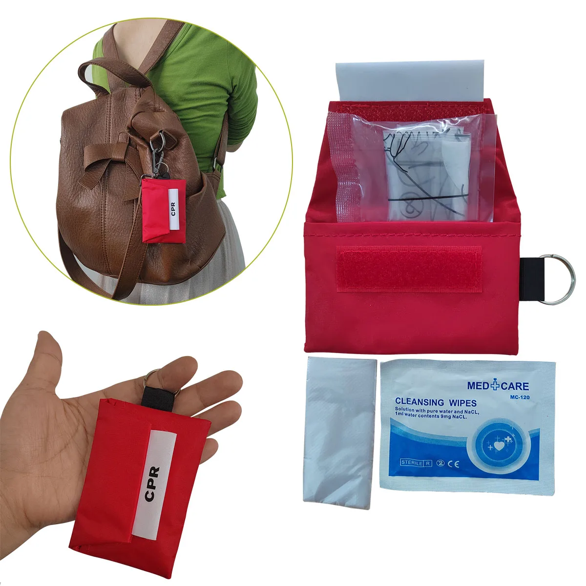 3 szt. CPR osłona twarzy brelo – Mountain Biking First Aid Kit recenzja i cena